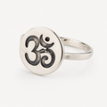 Om Engraved Sterling Silver Signet Ring