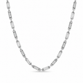 Rhodium Plated Funky Capsule Silver Chain
