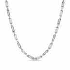 Rhodium Plated Funky Capsule Silver Chain