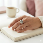 Om Engraved Sterling Silver Signet Ring