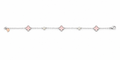 Elegant Pink Clover Sterling Silver Bracelet
