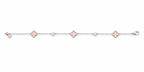 Elegant Pink Clover Sterling Silver Bracelet