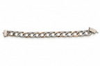 Luxe Interlock Diamond-Cut Silver Bracelet
