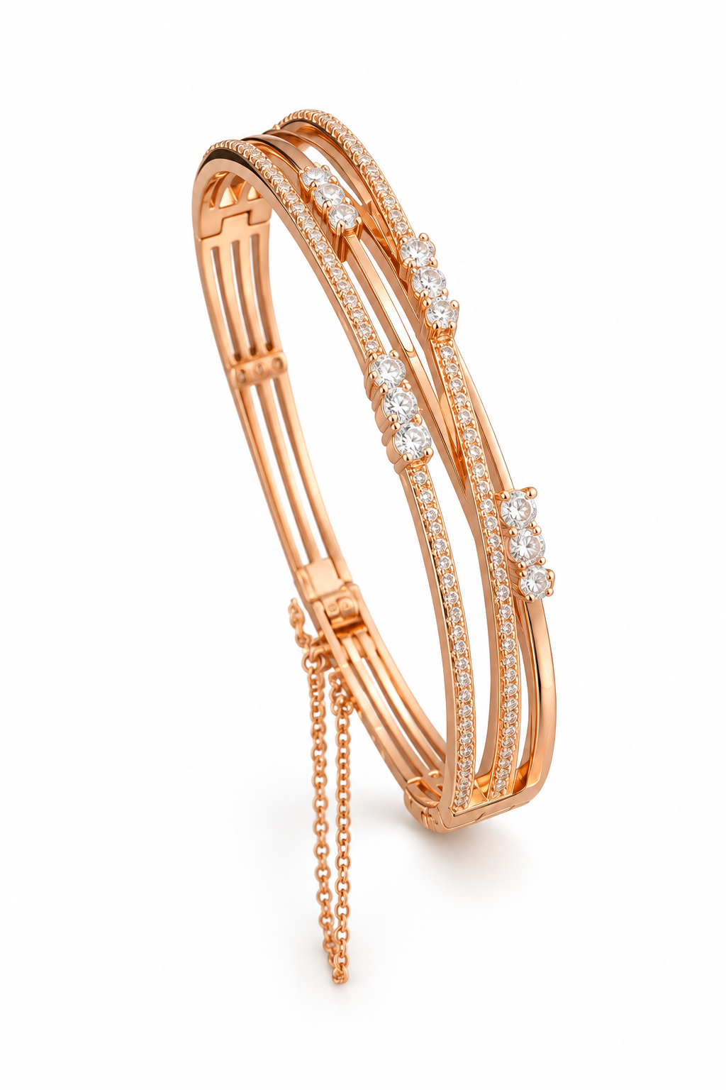 Rose Gold Stacked Diamond Bracelet