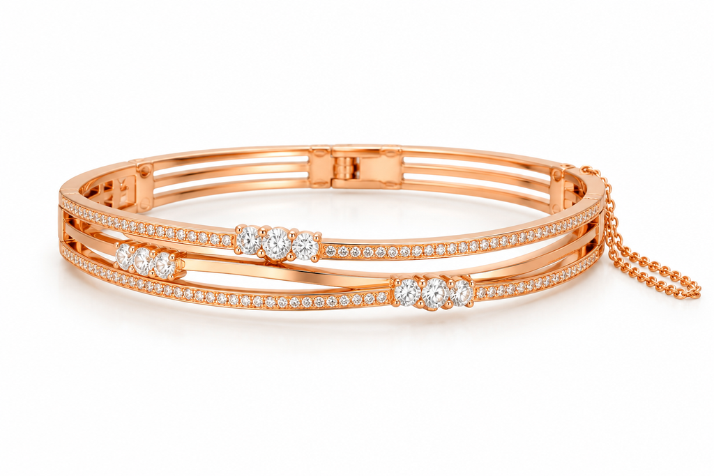 Rose Gold Stacked Diamond Bracelet