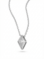 Geometric Dual-Facet Pendant Necklace - 925 Sterling Silver Necklace | White Background Studio Product Photo | Athira Jewels