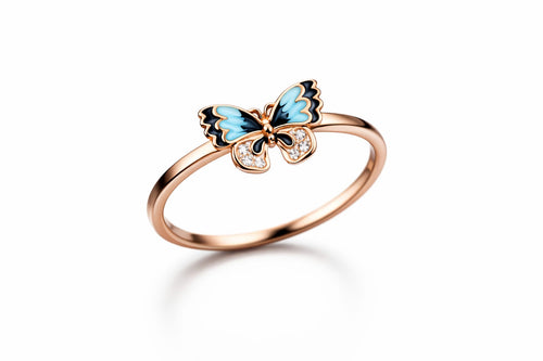 Butterfly Charm Ring - 925 Sterling Silver Ring | White Background Studio Product Photo | Athira Jewels