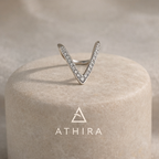 Reversible V-Contour Ring - 925 Sterling Silver Ring Worn Lifestyle Photo | How It Looks When Worn | Athira