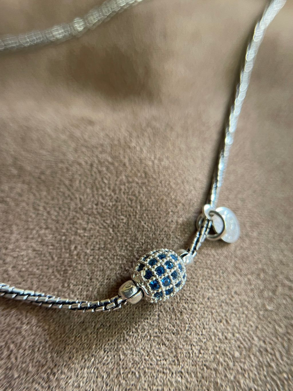 Oxidised Silver Blue Stone Adjustable Anklet - 925 Sterling Silver Anklet View 6 | Athira Jewels