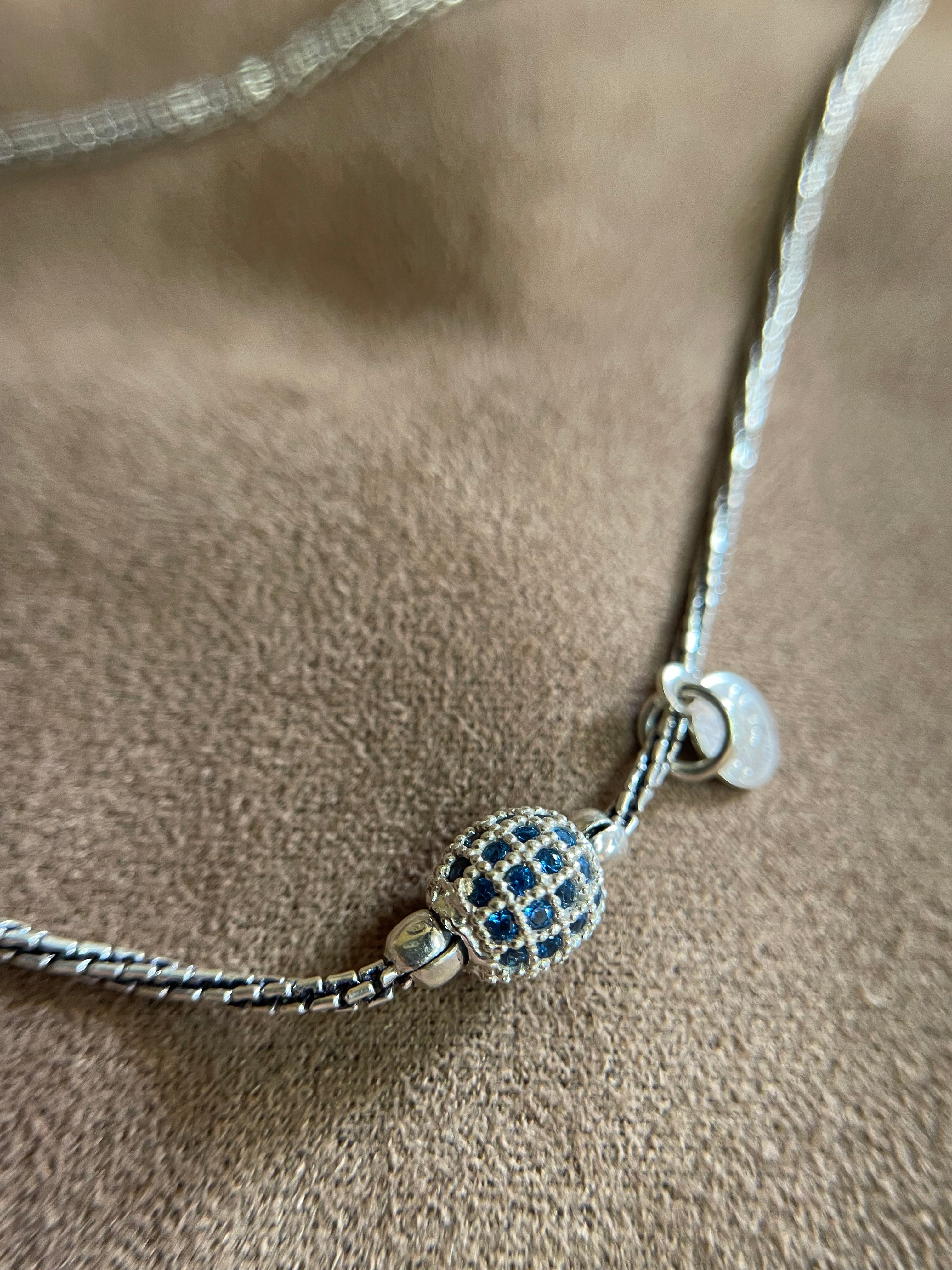 Oxidised Silver Blue Stone Adjustable Anklet - 925 Sterling Silver Anklet View 6 | Athira Jewels