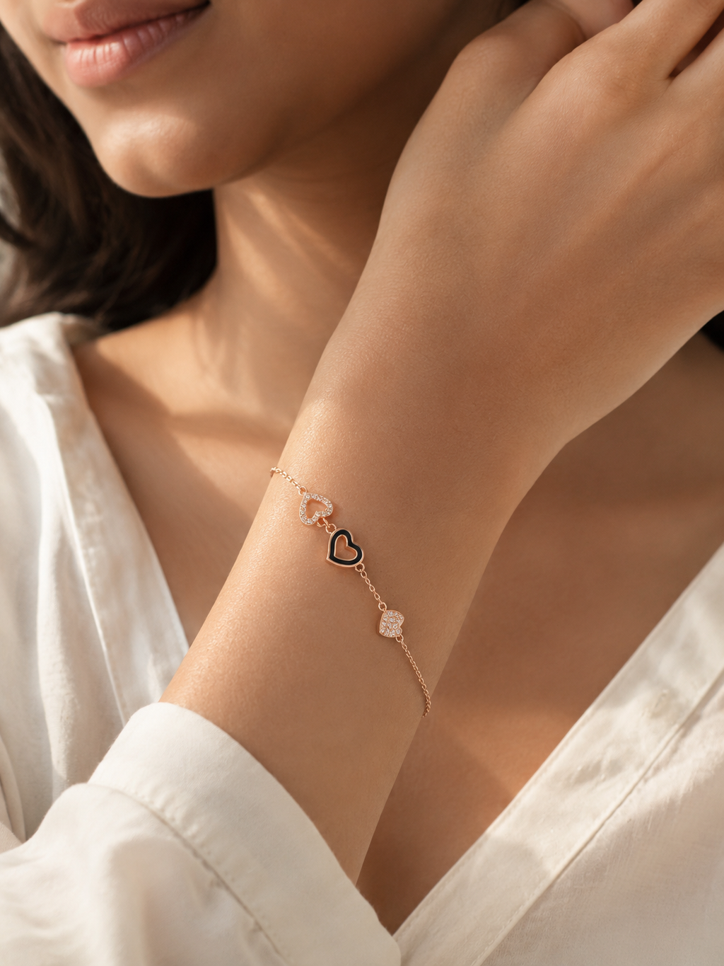 Heart Charm Rose Gold Bracelet