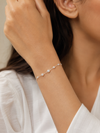 Elegant Pearl Accent Silver Bracelet