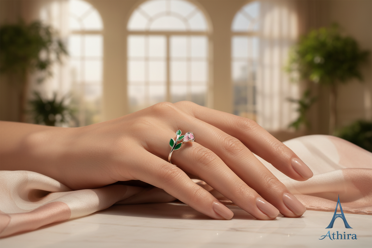 Cinematic lifestyle image showing ring being worn