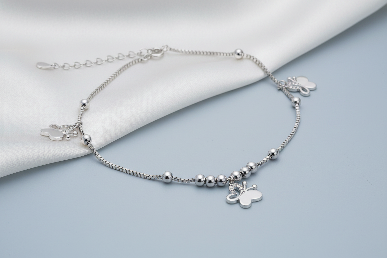 Elegant Butterfly Anklet — Editorial