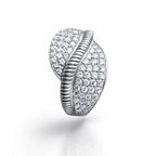 Elegant Pave Wave Ring