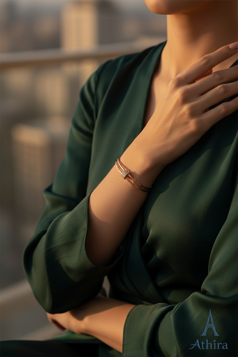 Evening lifestyle shot with Athira logo