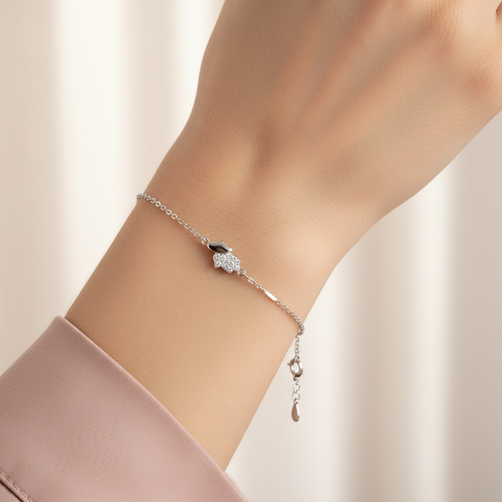 Hamsa Bracelet — 45° Wrist Lifestyle Shot
