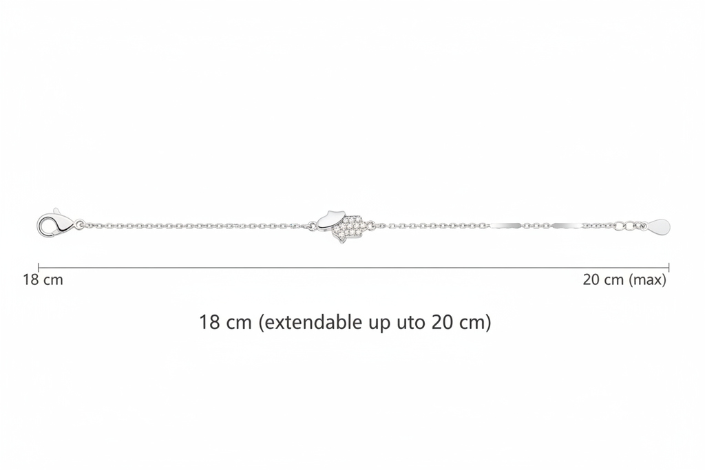 Hamsa Bracelet — Technical Size Diagram 3:2