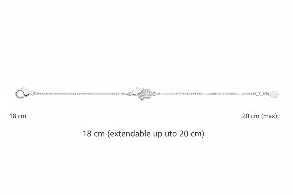Hamsa Bracelet — Technical Size Diagram 3:2