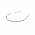 Shining Rhodium Plated Disc Anklet — overhead studio shot on white background, faceted disc chain with rhodium-plated sterling silver finish