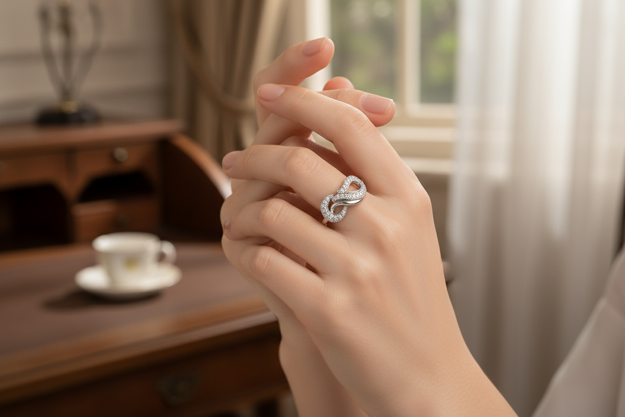 Infinity Sparkle Ring - Lifestyle