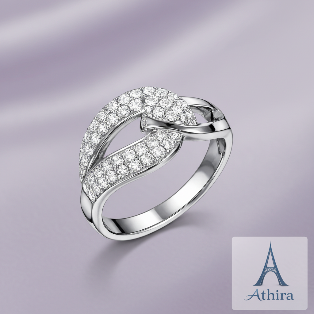 Intertwined Sparkle Ring - Athira Branded
