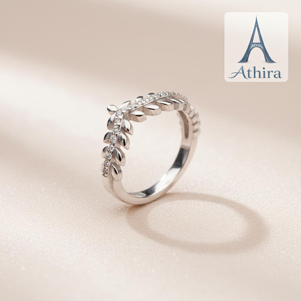 Laurel Leaf Eternity Band - Champagne