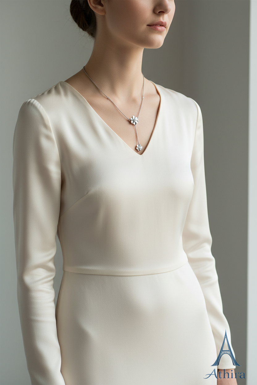 Lifestyle shot - elegant neckline view