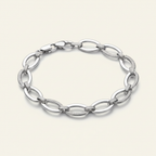 Modern Oval Link Sterling Silver Bracelet
