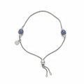 Oxidised Silver Blue Stone Adjustable Anklet — Commercial Product Shot