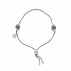 Oxidised Silver Blue Stone Adjustable Anklet — Commercial Product Shot