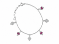 Dazzling Rhombus Pink Stone Anklet