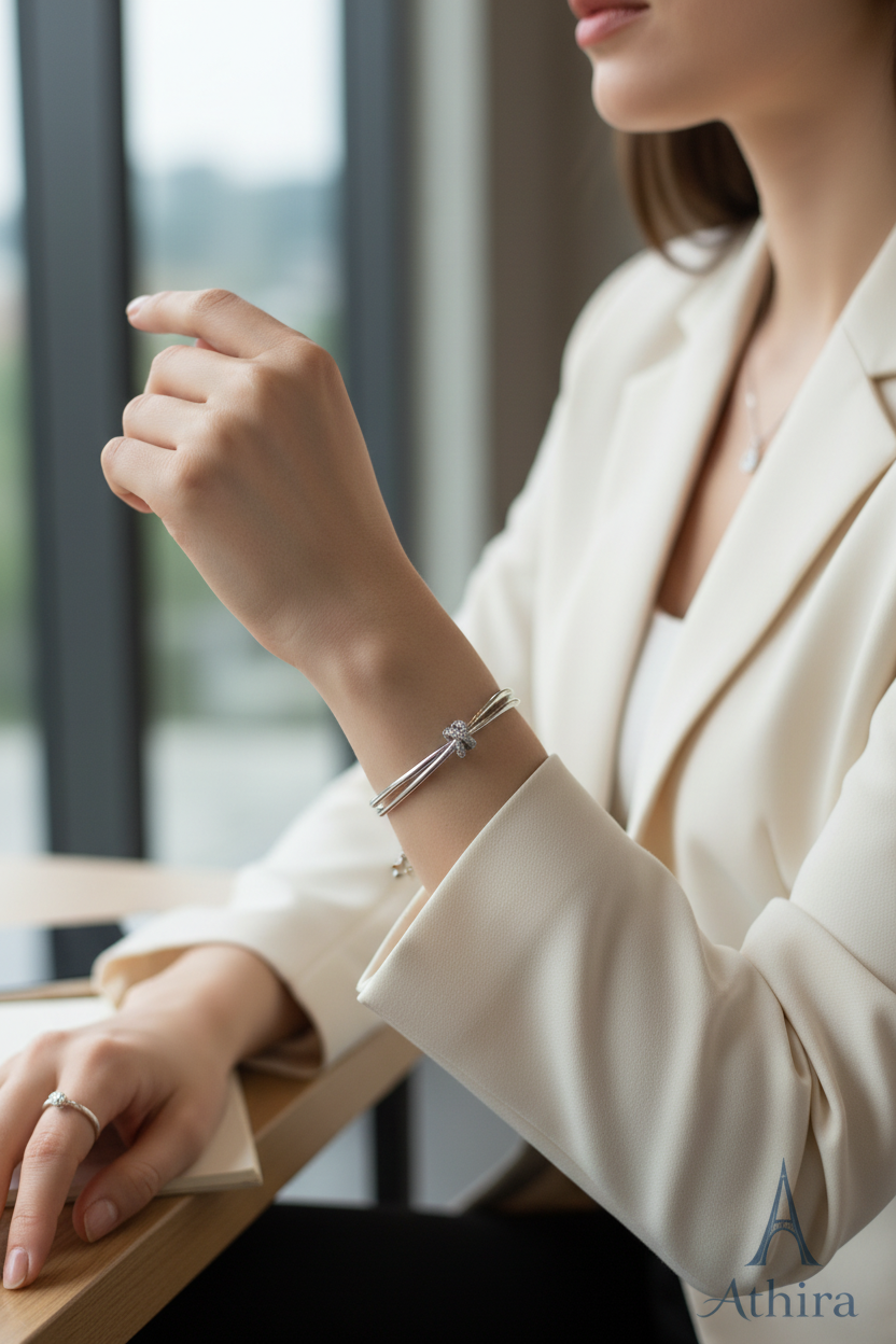 Professional lifestyle shot with Athira logo