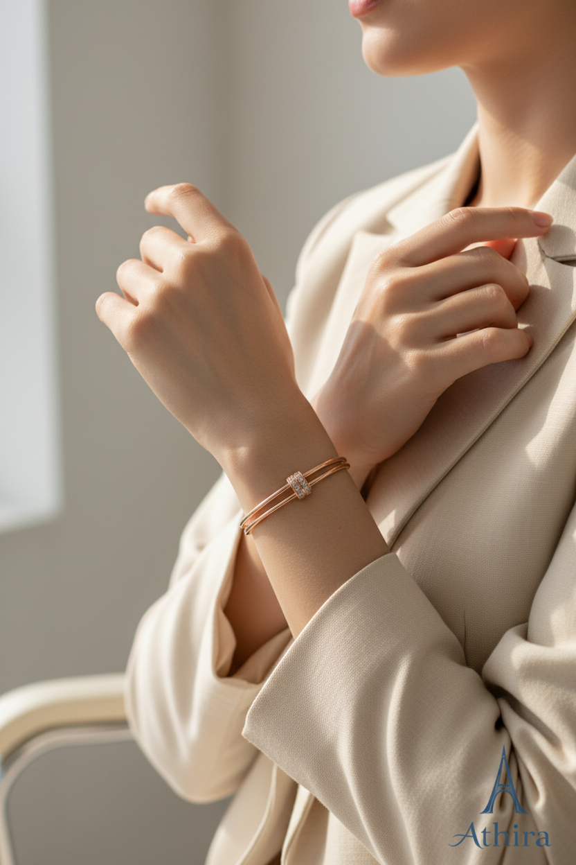 Professional lifestyle shot with Athira logo