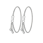 Sleek Sterling Silver Heart Dangle Anklets