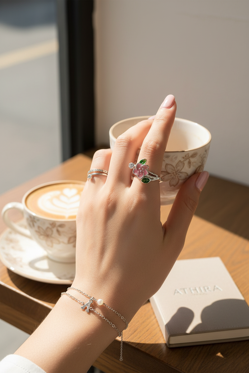 Styled lifestyle image with Athira branding