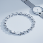 Textured Link Sterling Silver Chain Bracelet – Editorial