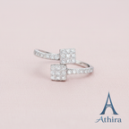 Twin Square Spark Ring - Athira Branded