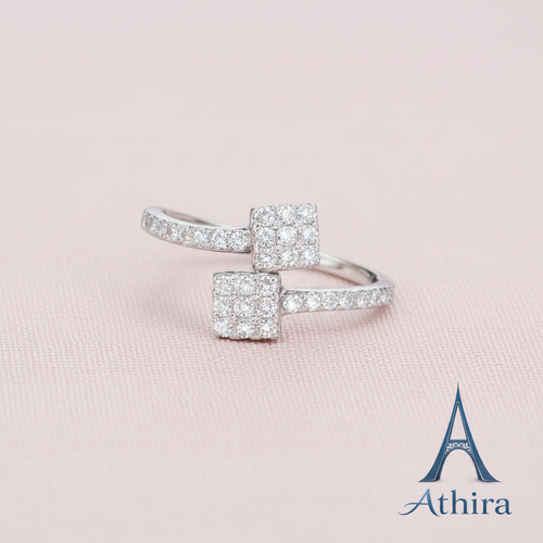 Twin Square Spark Ring - Athira Branded