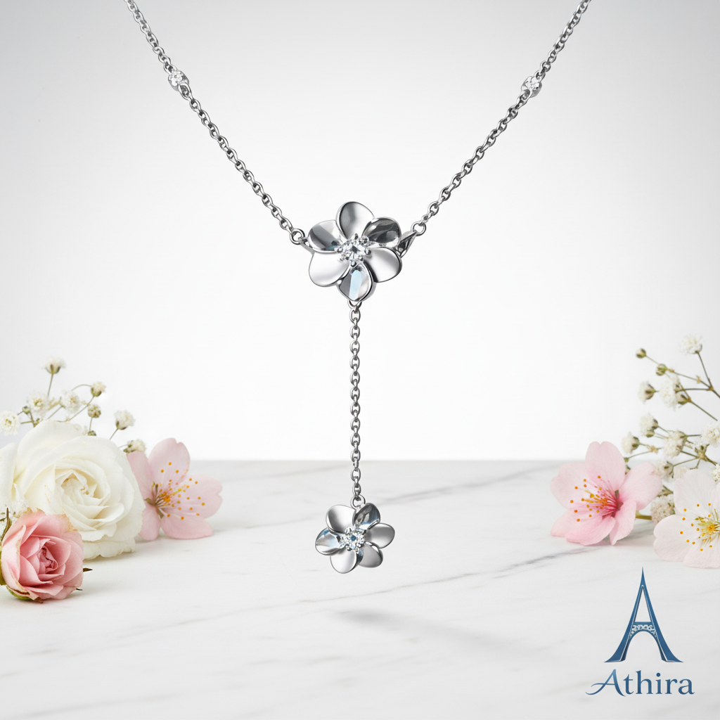 White marble with fresh flowers