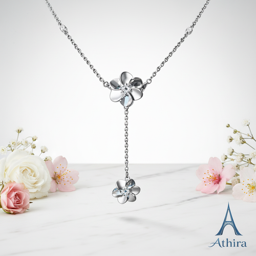 White marble with fresh flowers